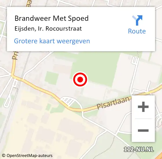 Locatie op kaart van de 112 melding: Brandweer Met Spoed Naar Eijsden, Ir. Rocourstraat op 15 maart 2023 00:00