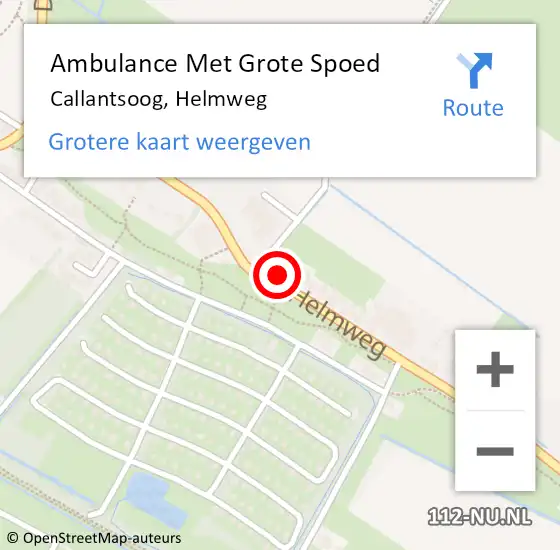 Locatie op kaart van de 112 melding: Ambulance Met Grote Spoed Naar Callantsoog, Helmweg op 15 maart 2023 00:15