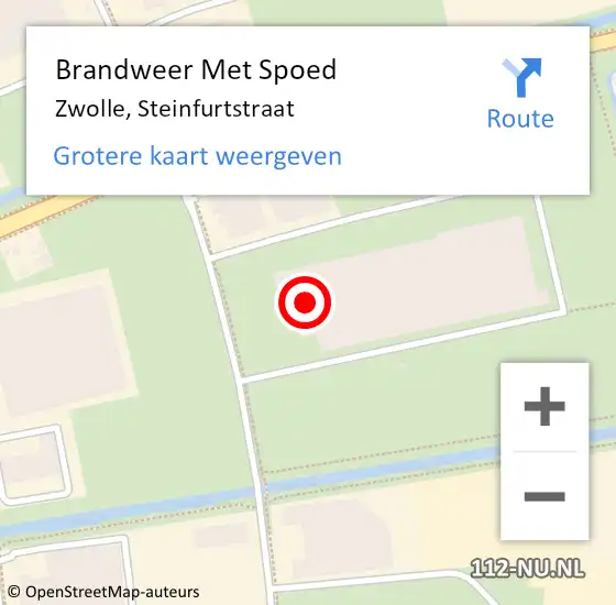 Locatie op kaart van de 112 melding: Brandweer Met Spoed Naar Zwolle, Steinfurtstraat op 15 maart 2023 00:29