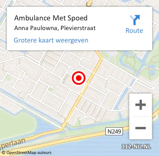 Locatie op kaart van de 112 melding: Ambulance Met Spoed Naar Anna Paulowna, Plevierstraat op 15 maart 2023 01:19