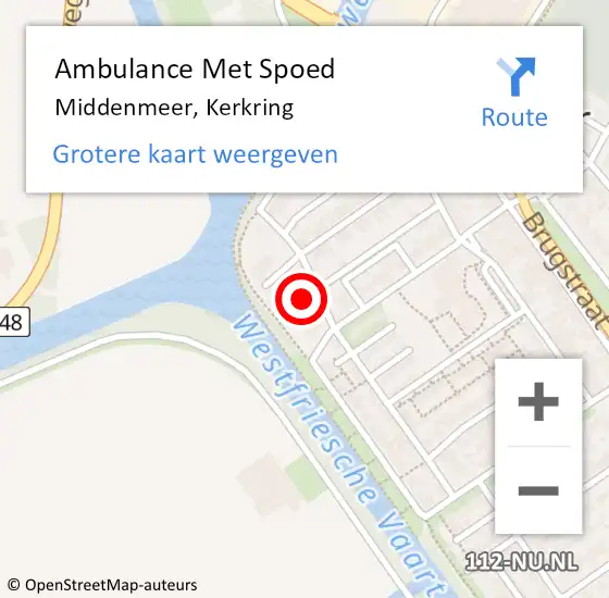 Locatie op kaart van de 112 melding: Ambulance Met Spoed Naar Middenmeer, Kerkring op 15 maart 2023 05:12