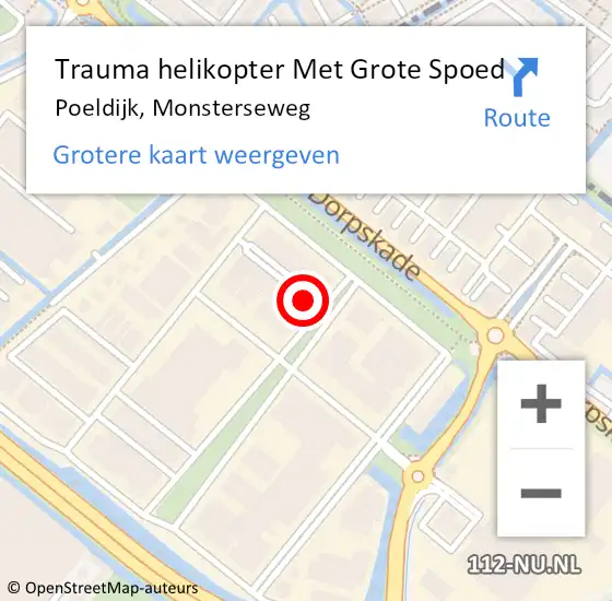 Locatie op kaart van de 112 melding: Trauma helikopter Met Grote Spoed Naar Poeldijk, Monsterseweg op 15 maart 2023 06:20