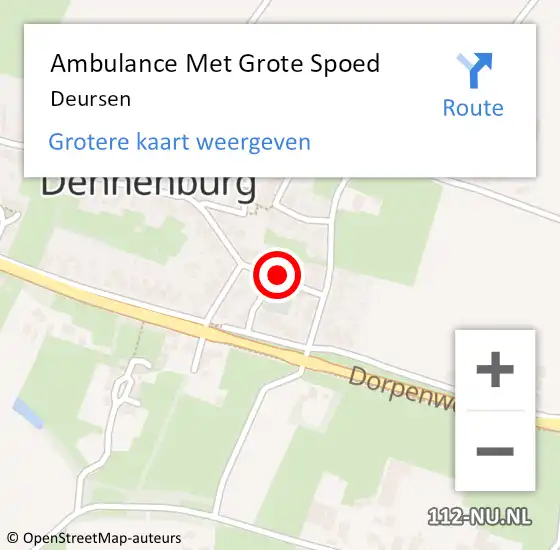 Locatie op kaart van de 112 melding: Ambulance Met Grote Spoed Naar Deursen op 15 maart 2023 06:21