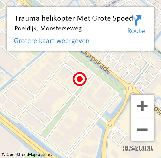 Locatie op kaart van de 112 melding: Trauma helikopter Met Grote Spoed Naar Poeldijk, Monsterseweg op 15 maart 2023 06:22