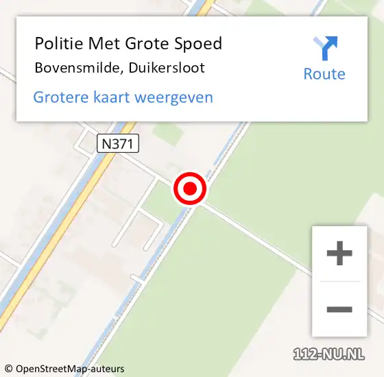 Locatie op kaart van de 112 melding: Politie Met Grote Spoed Naar Bovensmilde, Duikersloot op 15 maart 2023 08:27