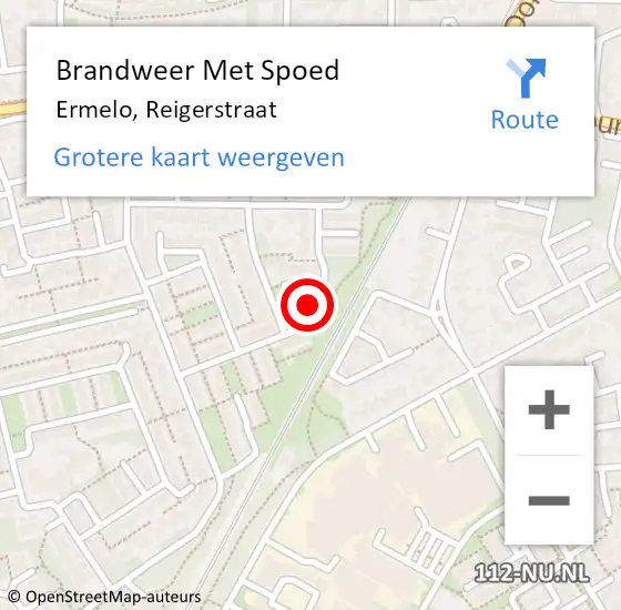 Locatie op kaart van de 112 melding: Brandweer Met Spoed Naar Ermelo, Reigerstraat op 18 augustus 2014 23:40