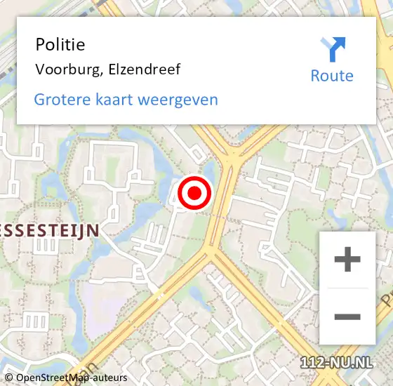 Locatie op kaart van de 112 melding: Politie Voorburg, Elzendreef op 15 maart 2023 09:15