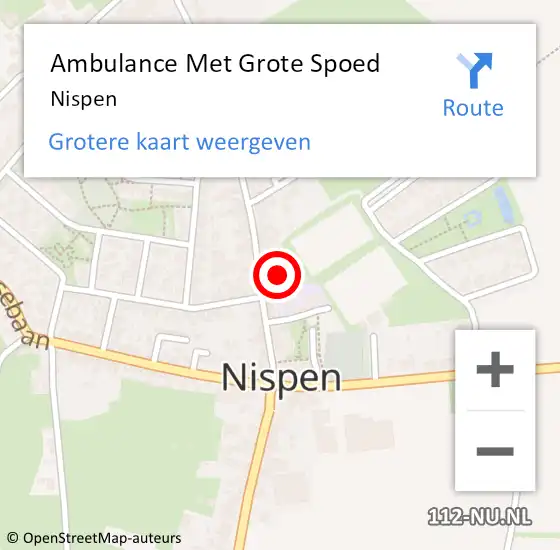 Locatie op kaart van de 112 melding: Ambulance Met Grote Spoed Naar Nispen op 15 maart 2023 10:14