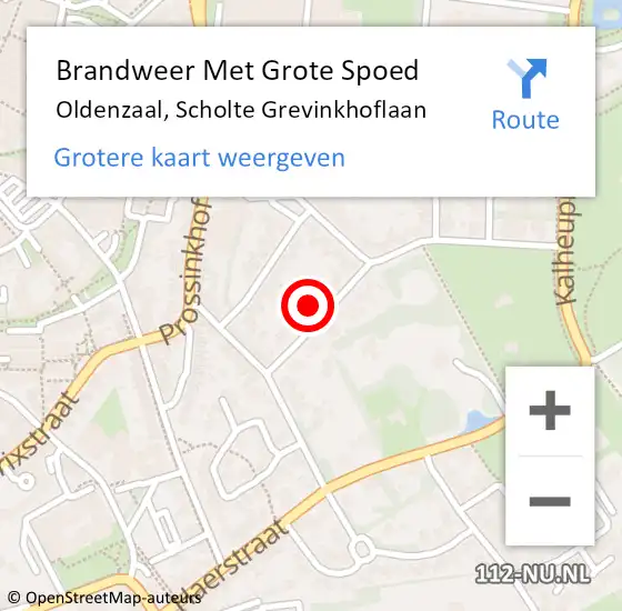 Locatie op kaart van de 112 melding: Brandweer Met Grote Spoed Naar Oldenzaal, Scholte Grevinkhoflaan op 15 maart 2023 10:24