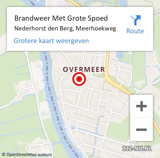 Locatie op kaart van de 112 melding: Brandweer Met Grote Spoed Naar Nederhorst den Berg, Meerhoekweg op 15 maart 2023 10:45