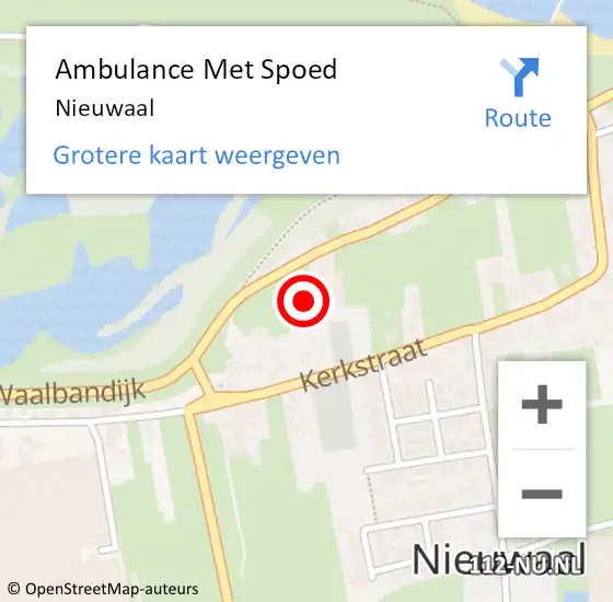 Locatie op kaart van de 112 melding: Ambulance Met Spoed Naar Nieuwaal op 15 maart 2023 10:54