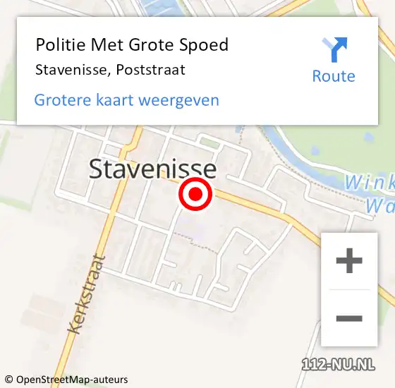 Locatie op kaart van de 112 melding: Politie Met Grote Spoed Naar Stavenisse, Poststraat op 15 maart 2023 12:09