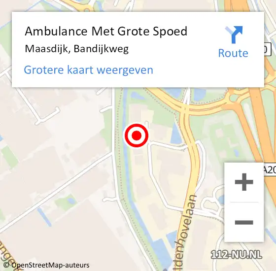 Locatie op kaart van de 112 melding: Ambulance Met Grote Spoed Naar Maasdijk, Bandijkweg op 15 maart 2023 13:15