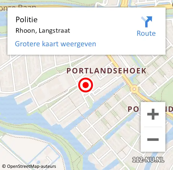 Locatie op kaart van de 112 melding: Politie Rhoon, Langstraat op 15 maart 2023 14:05