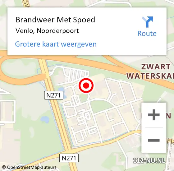 Locatie op kaart van de 112 melding: Brandweer Met Spoed Naar Venlo, Noorderpoort op 15 maart 2023 15:03