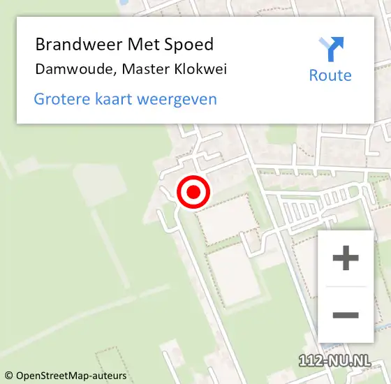 Locatie op kaart van de 112 melding: Brandweer Met Spoed Naar Damwoude, Master Klokwei op 15 maart 2023 15:40
