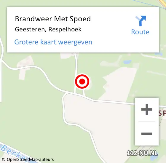 Locatie op kaart van de 112 melding: Brandweer Met Spoed Naar Geesteren, Respelhoek op 15 maart 2023 15:45