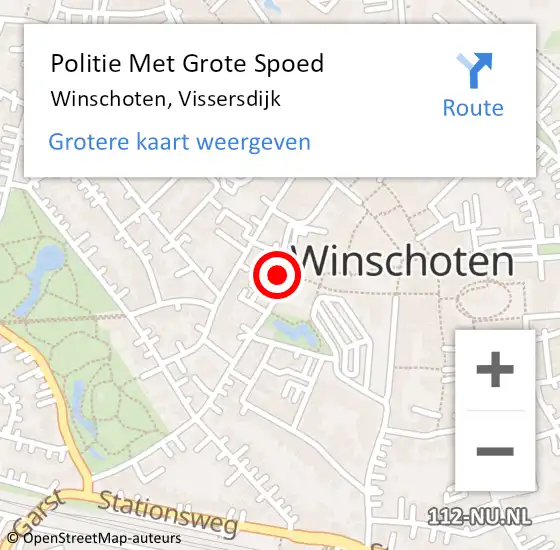 Locatie op kaart van de 112 melding: Politie Met Grote Spoed Naar Winschoten, Vissersdijk op 15 maart 2023 15:59