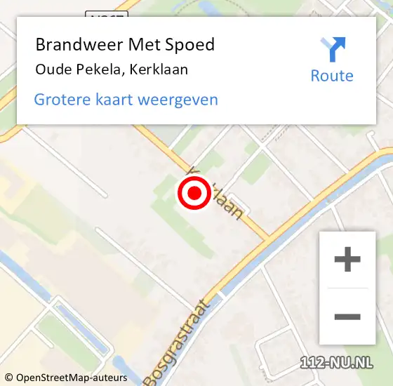 Locatie op kaart van de 112 melding: Brandweer Met Spoed Naar Oude Pekela, Kerklaan op 15 maart 2023 16:06