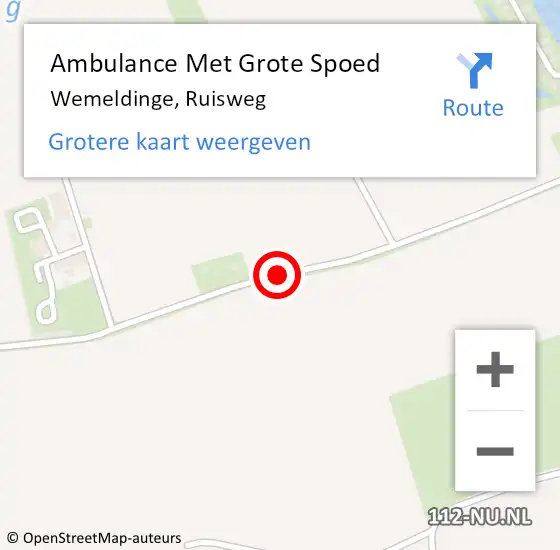 Locatie op kaart van de 112 melding: Ambulance Met Grote Spoed Naar Wemeldinge, Ruisweg op 11 oktober 2013 22:16