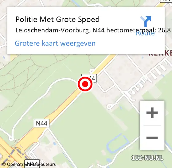 Locatie op kaart van de 112 melding: Politie Met Grote Spoed Naar Leidschendam-Voorburg, N44 hectometerpaal: 26,8 op 15 maart 2023 16:54