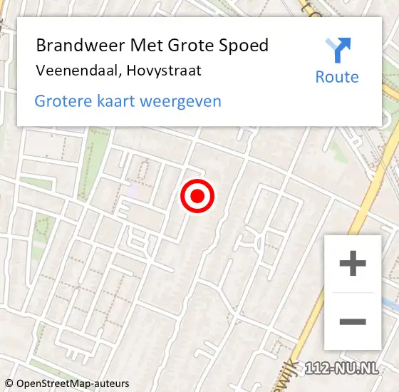 Locatie op kaart van de 112 melding: Brandweer Met Grote Spoed Naar Veenendaal, Hovystraat op 15 maart 2023 19:06