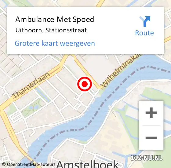 Locatie op kaart van de 112 melding: Ambulance Met Spoed Naar Uithoorn, Stationsstraat op 15 maart 2023 20:08