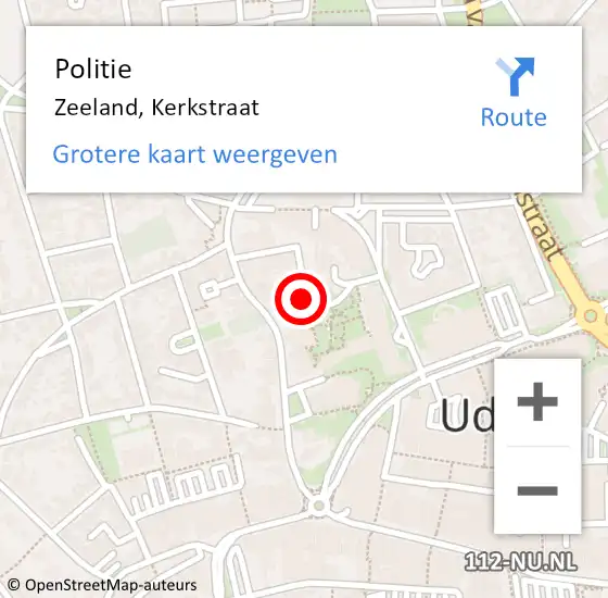 Locatie op kaart van de 112 melding: Politie Zeeland, Kerkstraat op 15 maart 2023 21:11