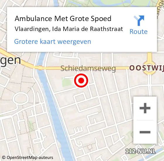 Locatie op kaart van de 112 melding: Ambulance Met Grote Spoed Naar Vlaardingen, Ida Maria de Raathstraat op 15 maart 2023 23:39