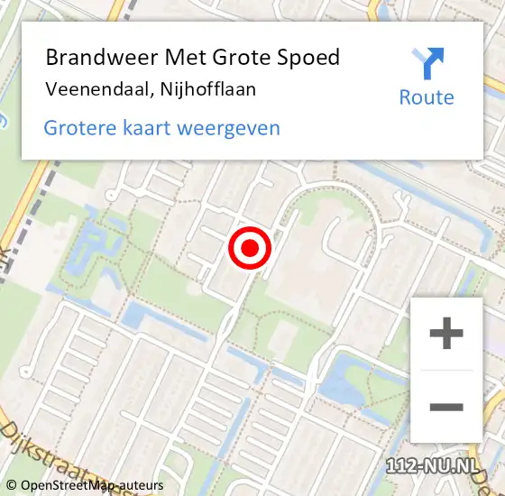 Locatie op kaart van de 112 melding: Brandweer Met Grote Spoed Naar Veenendaal, Nijhofflaan op 16 maart 2023 01:35