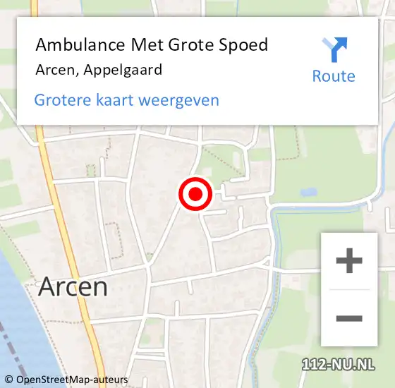 Locatie op kaart van de 112 melding: Ambulance Met Grote Spoed Naar Arcen, Appelgaard op 19 augustus 2014 06:14