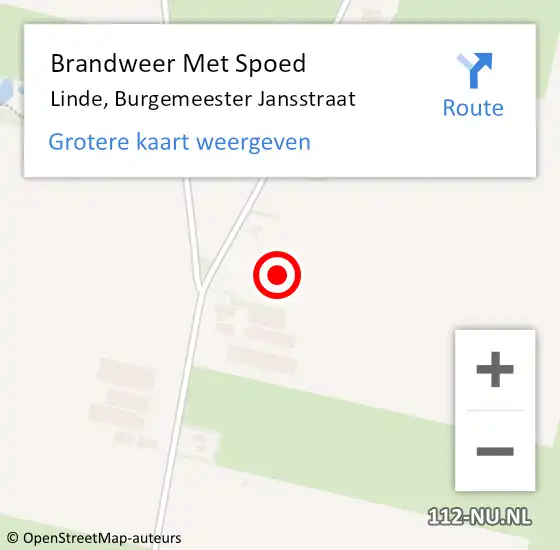 Locatie op kaart van de 112 melding: Brandweer Met Spoed Naar Linde, Burgemeester Jansstraat op 16 maart 2023 09:19