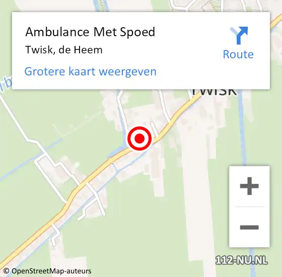 Locatie op kaart van de 112 melding: Ambulance Met Spoed Naar Twisk, de Heem op 16 maart 2023 09:33