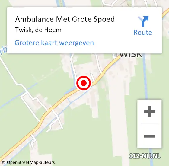 Locatie op kaart van de 112 melding: Ambulance Met Grote Spoed Naar Twisk, de Heem op 16 maart 2023 09:35