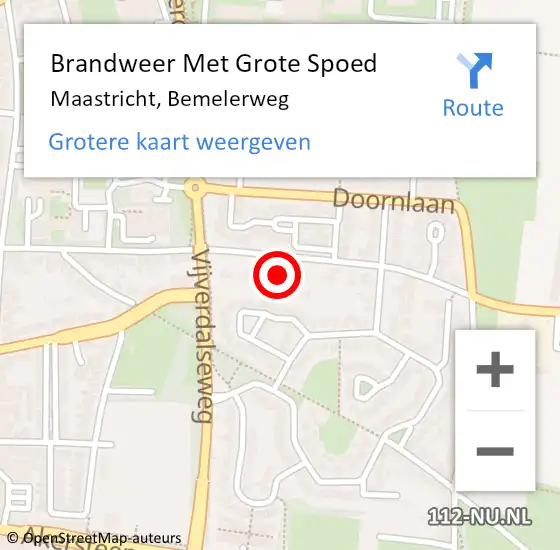 Locatie op kaart van de 112 melding: Brandweer Met Grote Spoed Naar Maastricht, Bemelerweg op 16 maart 2023 09:51