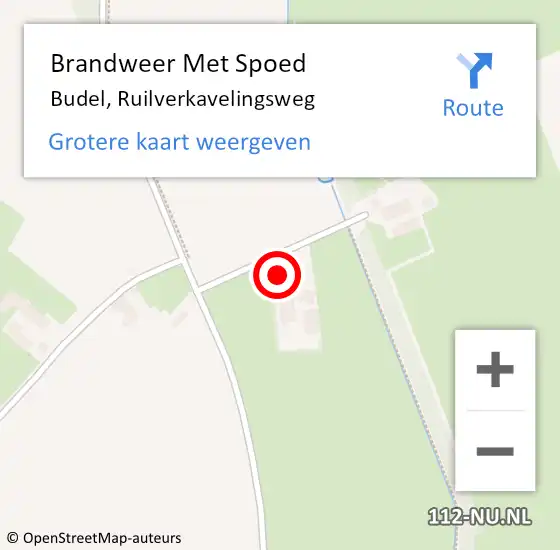 Locatie op kaart van de 112 melding: Brandweer Met Spoed Naar Budel, Ruilverkavelingsweg op 16 maart 2023 10:37