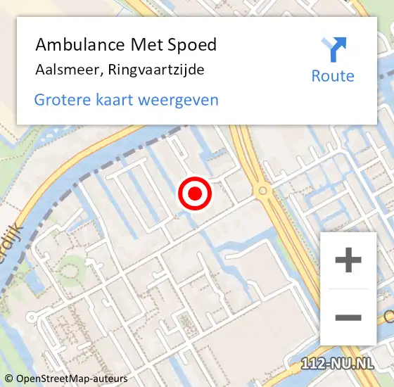 Locatie op kaart van de 112 melding: Ambulance Met Spoed Naar Aalsmeer, Ringvaartzijde op 16 maart 2023 10:49