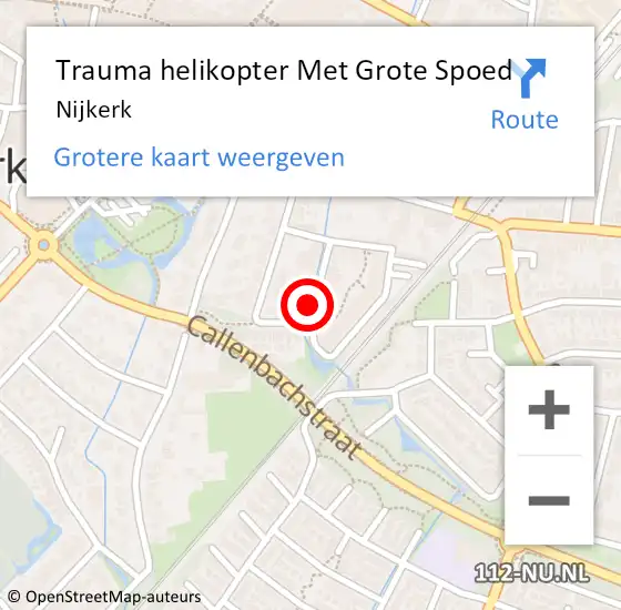 Locatie op kaart van de 112 melding: Trauma helikopter Met Grote Spoed Naar Nijkerk op 16 maart 2023 11:40