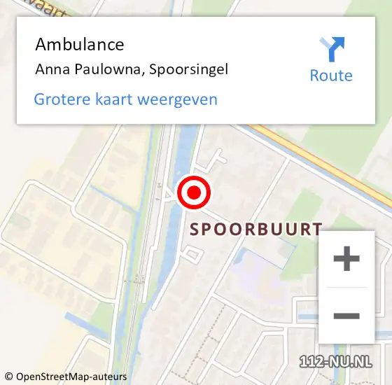 Locatie op kaart van de 112 melding: Ambulance Anna Paulowna, Spoorsingel op 16 maart 2023 12:29