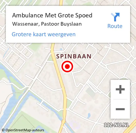 Locatie op kaart van de 112 melding: Ambulance Met Grote Spoed Naar Wassenaar, Pastoor Buyslaan op 16 maart 2023 13:10