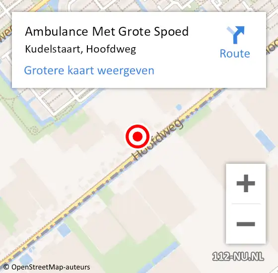 Locatie op kaart van de 112 melding: Ambulance Met Grote Spoed Naar Kudelstaart, Hoofdweg op 16 maart 2023 13:18