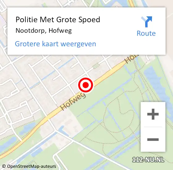 Locatie op kaart van de 112 melding: Politie Met Grote Spoed Naar Nootdorp, Hofweg op 16 maart 2023 15:18
