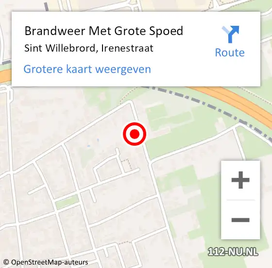 Locatie op kaart van de 112 melding: Brandweer Met Grote Spoed Naar Sint Willebrord, Irenestraat op 16 maart 2023 15:33