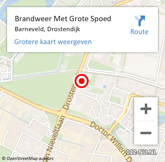 Locatie op kaart van de 112 melding: Brandweer Met Grote Spoed Naar Barneveld, Drostendijk op 16 maart 2023 16:25