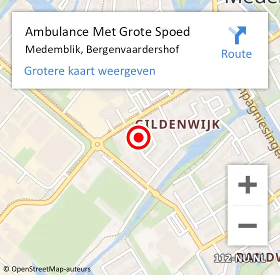 Locatie op kaart van de 112 melding: Ambulance Met Grote Spoed Naar Medemblik, Bergenvaardershof op 16 maart 2023 16:40