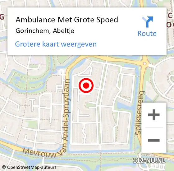 Locatie op kaart van de 112 melding: Ambulance Met Grote Spoed Naar Gorinchem, Abeltje op 16 maart 2023 17:37