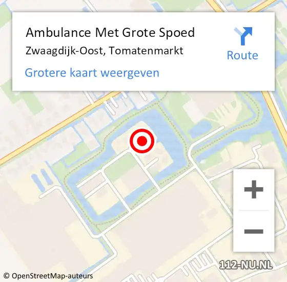 Locatie op kaart van de 112 melding: Ambulance Met Grote Spoed Naar Zwaagdijk-Oost, Tomatenmarkt op 16 maart 2023 17:59