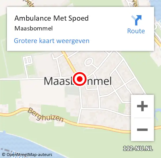 Locatie op kaart van de 112 melding: Ambulance Met Spoed Naar Maasbommel op 16 maart 2023 18:05
