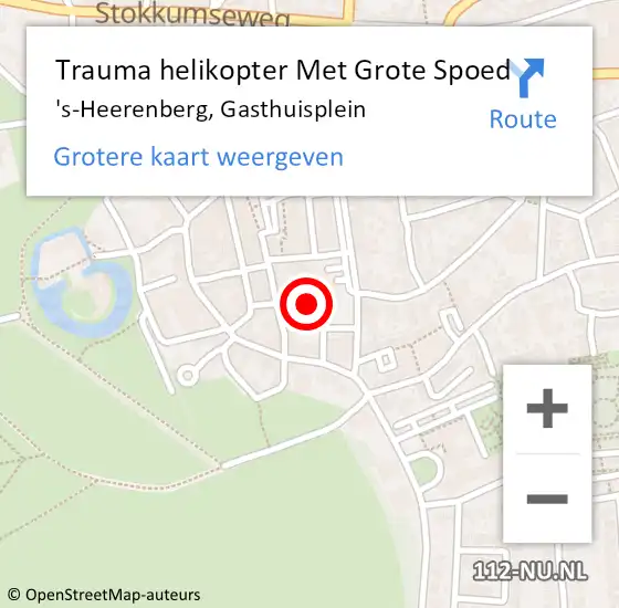 Locatie op kaart van de 112 melding: Trauma helikopter Met Grote Spoed Naar 's-Heerenberg, Gasthuisplein op 16 maart 2023 18:24