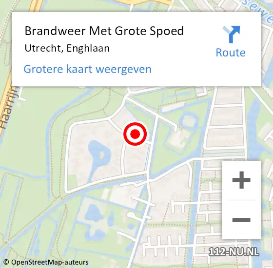 Locatie op kaart van de 112 melding: Brandweer Met Grote Spoed Naar Utrecht, Enghlaan op 16 maart 2023 19:04